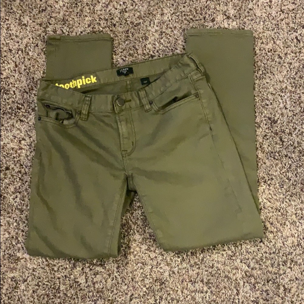JCrew Toothpick Army Green Jeans